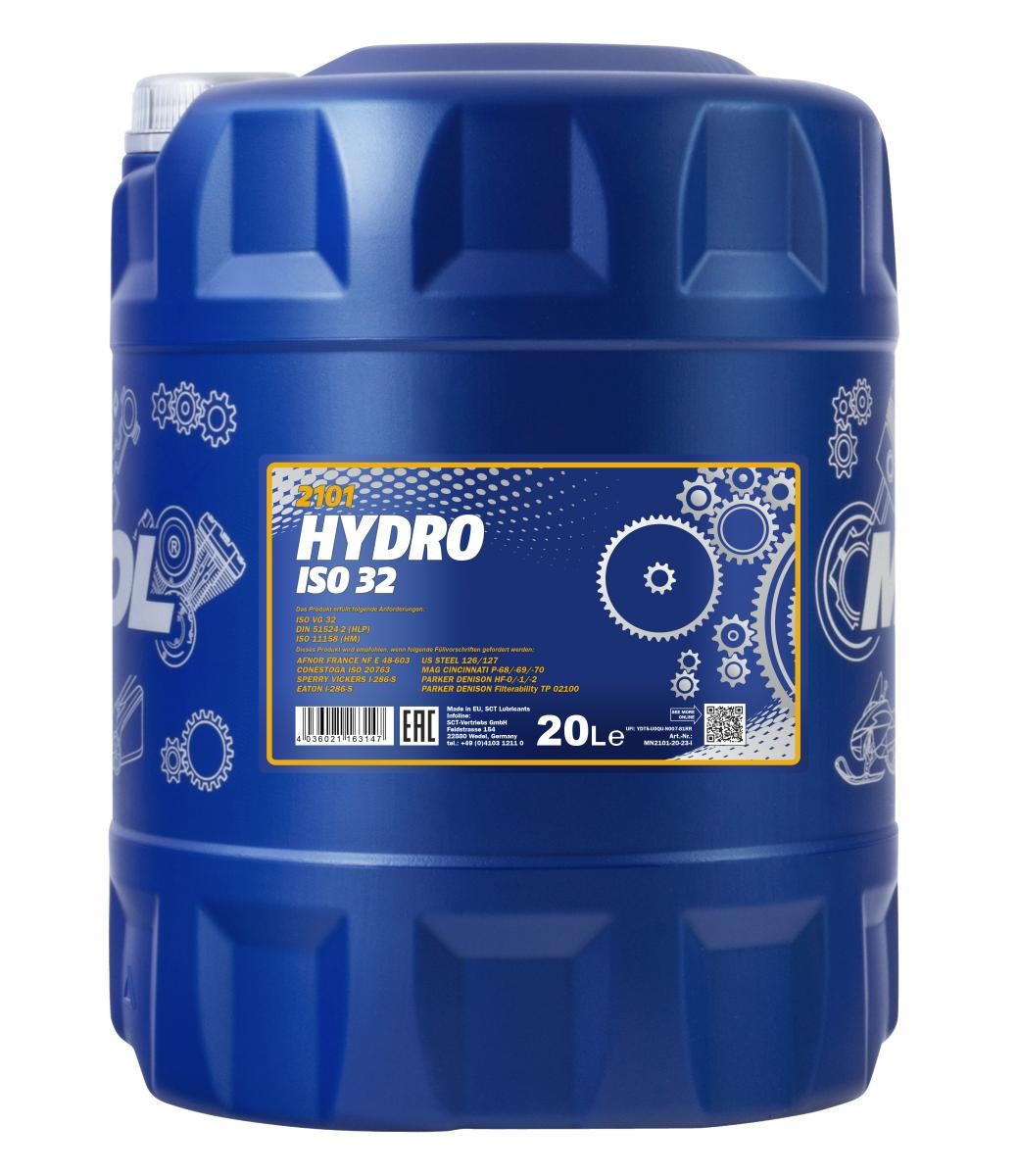 MANNOL Hüdraulikaõli MN2101-20 Keskhüdraulika õli MANNOL Volvo C70 HYDRO, ISO 32 MN2101-20