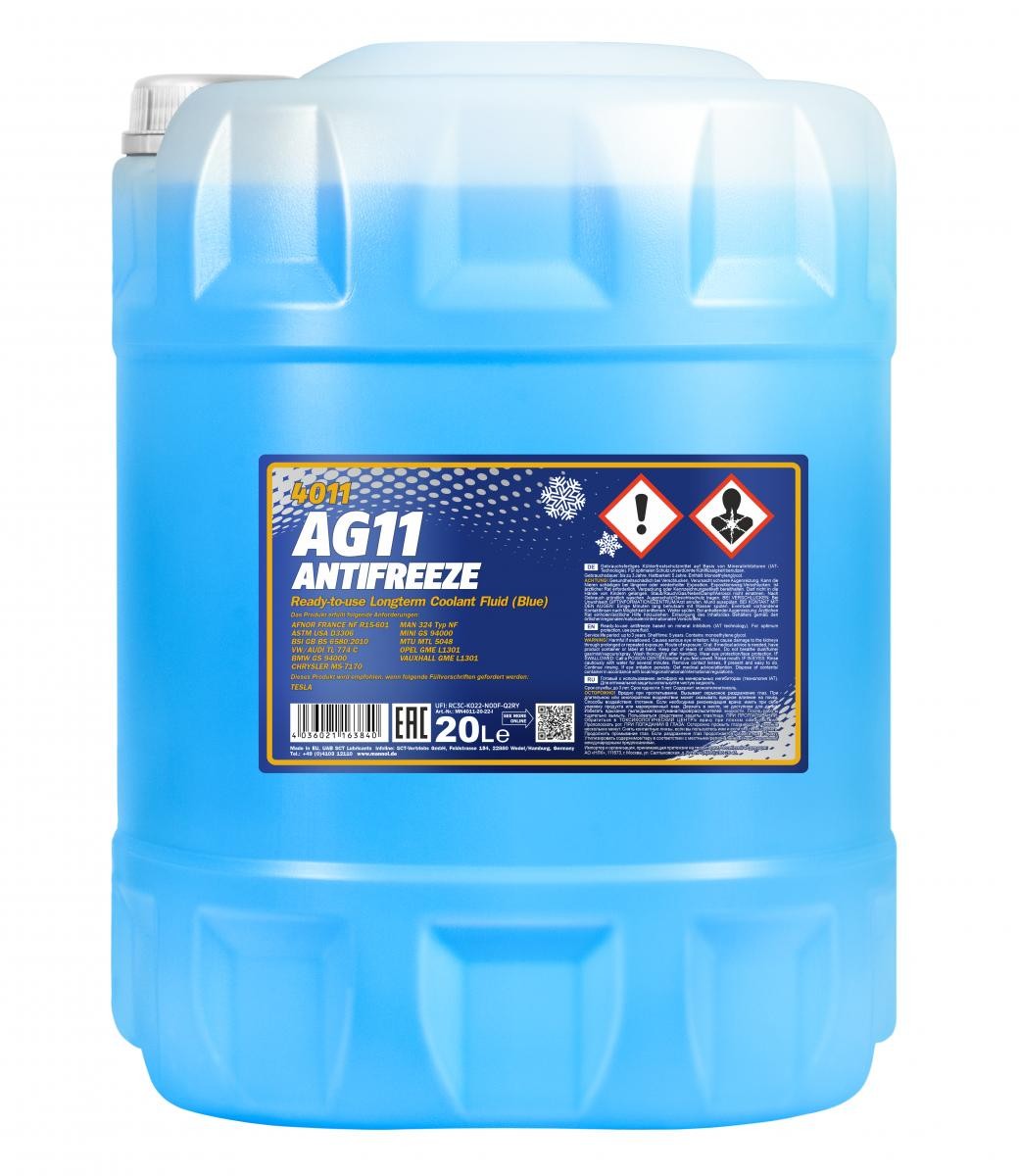 MANNOL Frostbeskyttelse MN4011-20 MANNOL Antifreeze AG11 MN4011-20 Motorkøling MERCEDES-BENZ E-klasse T-modell (S210)
