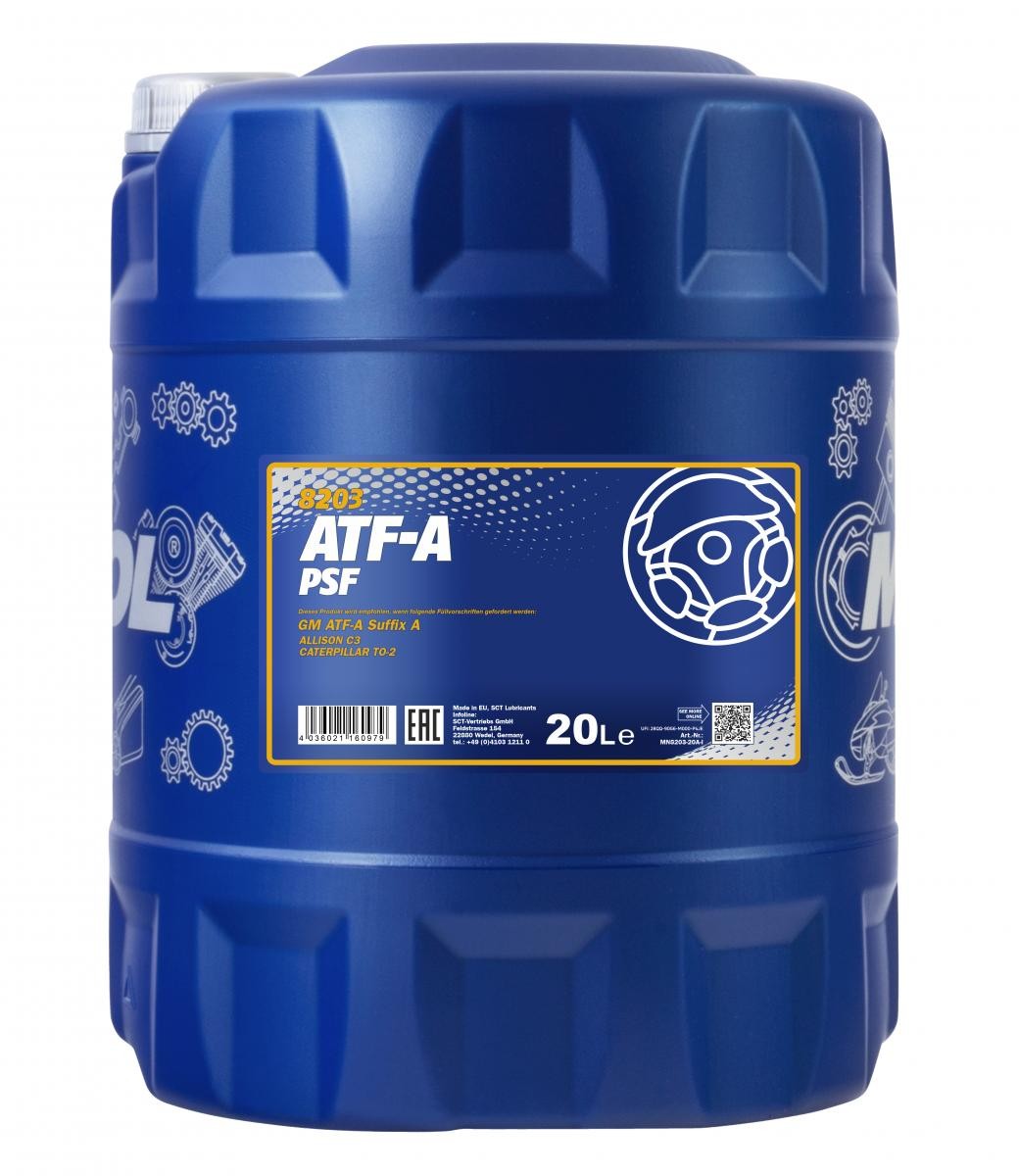 MANNOL Roolivõimendiõli MN8203-20 MN8203-20 ATF-A, PSF Roolivõimendi õli BMW X1 MANNOL