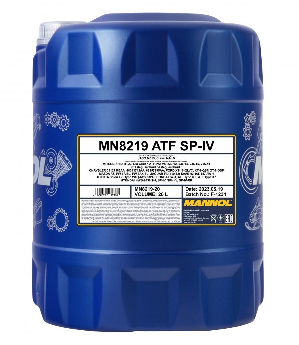 MANNOL Automatikgetriebeöl (ATF) MN8219-20 MANNOL ATF SP-IV MN8219-20 Verteilergetriebeöl Suburban GMT900 Kosten