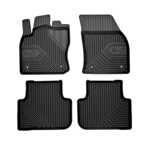FROGUM Floor mats Rubber, Front and Rear, Quantity: 4, black, Tailored Floor mats FROGUM 77407343 Dacia Duster Van accessories