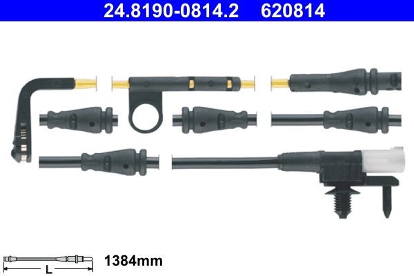 ATE Slitekontakt bremsekloss 24.8190-0814.2 Slitasjevarsler bremseklosser ATE Land Rover RANGE ROVER VELAR 24.8190-0814.2