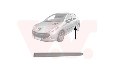 VAN WEZEL Pynte- / beskyttelseslist, dør 4028405 VAN WEZEL 4028405 Beskyttelseslist Peugeot 206 2a/c billige