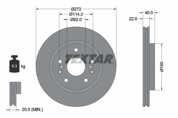 TEXTAR Δισκόπλακα 92329603 Αγωνιστικές δισκόπλακες TEXTAR Suzuki SX4 92329603