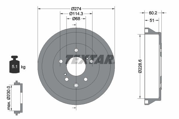 TEXTAR Ταμπούρο 94047800 TEXTAR 94047800 Ταμπούρο Electra Sedan τιμες