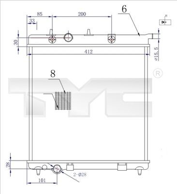 TYC Radiators, Motora dzesēšanas sistēma 705-0072-R 705-0072-R Dzesēšanas radiatori PEUGEOT 4007 TYC
