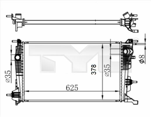 TYC Radiador, arrefecimento do motor 728-0065-R 728-0065-R TYC Radiadores refrigeração Mazda baratos