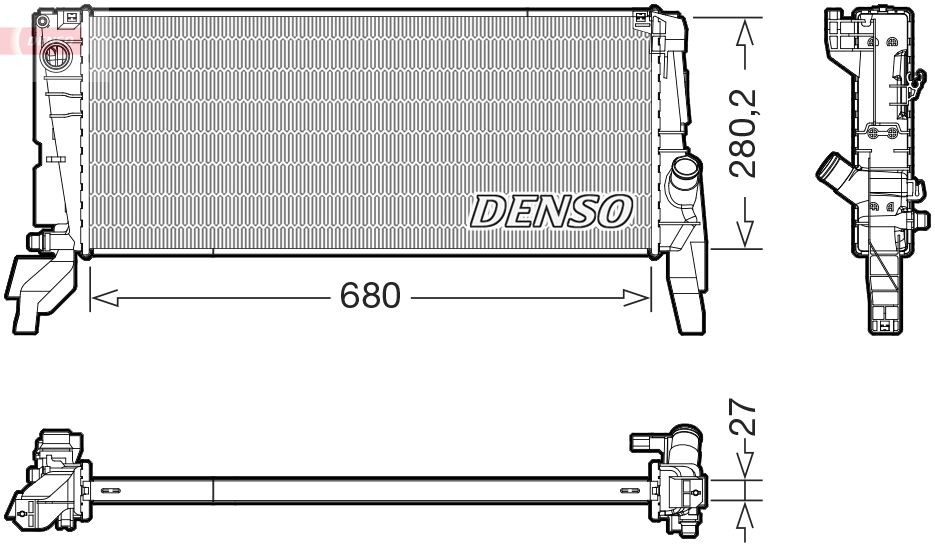 DENSO Chladič motora DRM05074 Chladič motora DENSO Rad 7 DRM05074 lacné