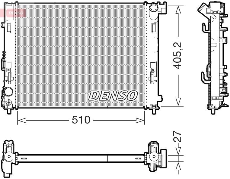DENSO Radiators, Motora dzesēšanas sistēma DRM46076 DRM46076 Dzesēšanas radiatori NISSAN NP300 PICKUP DENSO
