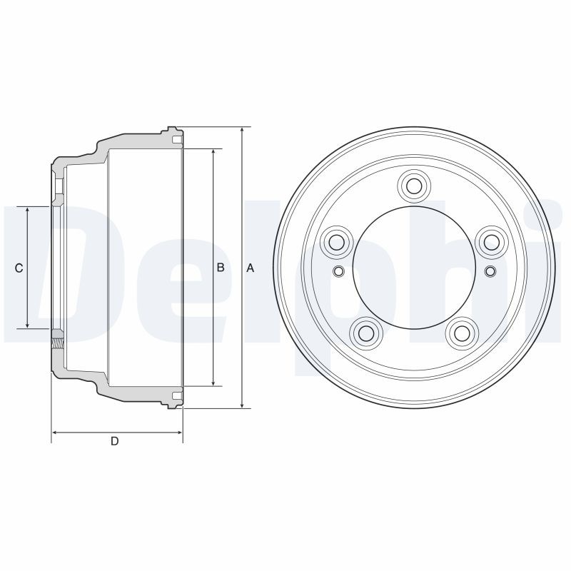 Tambour de frein DELPHI BF645 DELPHI BF645 Tambour de frein HYUNDAI H-1 Camionnette 2009