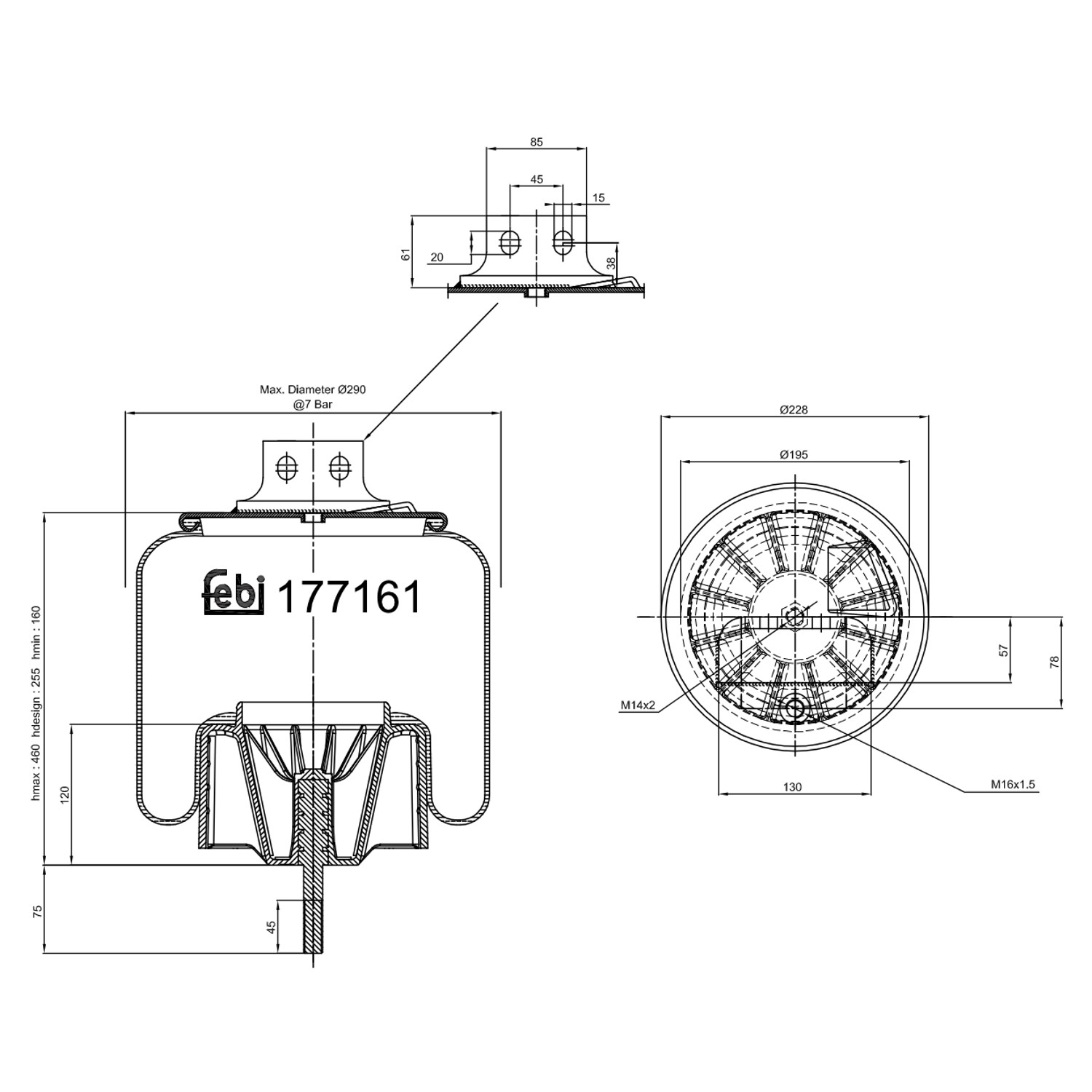 FEBI BILSTEIN Soffietto, Sospensione pneumatica 177161 177161 Soffietto, sospensione pneumatica FEBI BILSTEIN IVECO POWER DAILY costo