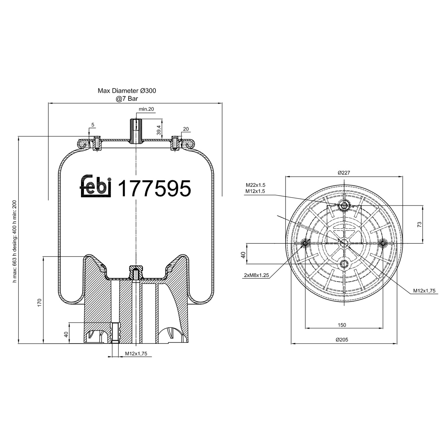 FEBI BILSTEIN Soffietto, Sospensione pneumatica 177595 177595 Soffietto, sospensione pneumatica FEBI BILSTEIN KIA XCEED costo