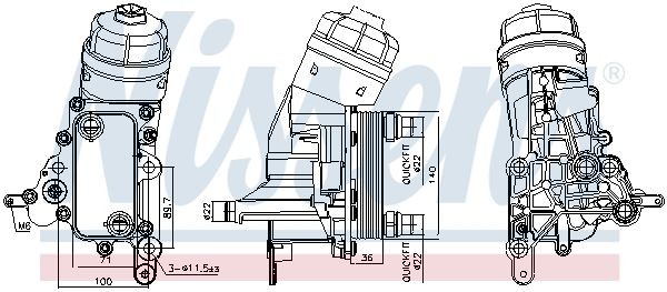 NISSENS Chladič motorového oleja 91343 NISSENS 91343 Chladič motorového oleja