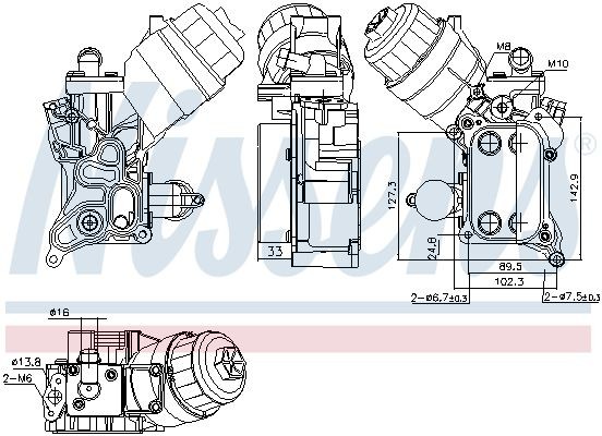 NISSENS Chladič motorového oleja 91355 NISSENS 91355 Chladič motorového oleja