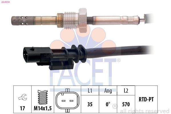 FACET Abgastemperatursensor 22.0310 22.0310 Temperatursensor FACET JEEP CHEROKEE