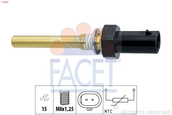 FACET Sensor, oljetemperatur 7.3402 Oljetemperatur sensor FACET Peugeot 307 7.3402