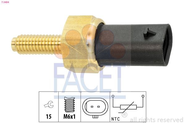 FACET Czujnik, temperatura płynu chłodzącego 7.3404 FACET 7.3404 Czujniki OPEL ASTRA J sedan