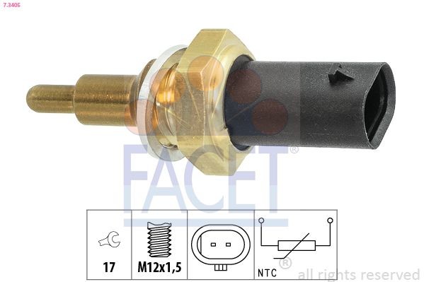 FACET Devējs, Dzesēšanas šķidruma temperatūra 7.3405 Dzesēšanas šķidruma temperatūras devējs FACET X3 7.3405 lēti