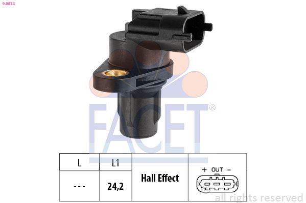 FACET Nokkenassensor 9.0834 FACET 9.0834 Nokkenaspositiesensor Jaguar XF Sportbrake X260 prijs
