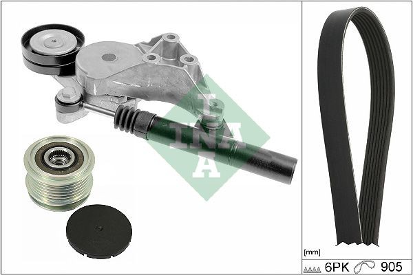 INA Ķīļrievu siksnu komplekts 529 0513 20 INA 529051320 Ķīļrievu siksnu komplekts VW Polo Variant cena