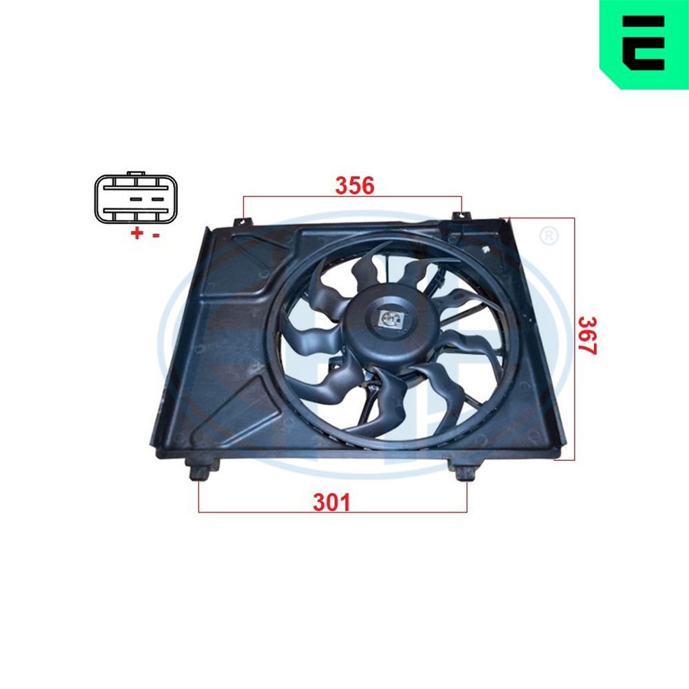 ERA Motoventilateur 352145 352145 Ventilateur de refroidissement moteur JEEP WRANGLER ERA
