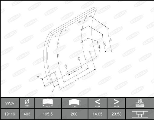 BERAL Bremsbacken KBL19116.9-1660 Trommelbremse BERAL Suzuki LIANA KBL19116.9-1660