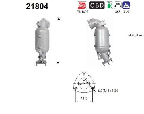 AS Katalysator 21804 AS Katalysator JEEP 21804