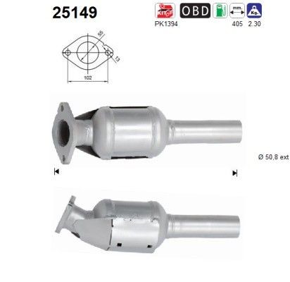AS Catalizzatore 25149 25149 Catalizzatore AS KIA PRIDE costo