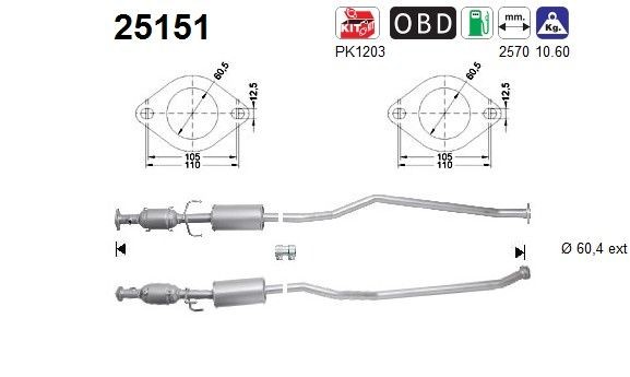 Katalizators AS 25151 AS 25151 Katalizators MAZDA 6 2022