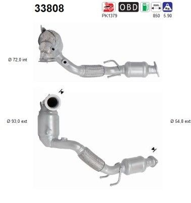 AS Katalysaattori 33808 Audi A3 8va katalysaattori AS 33808