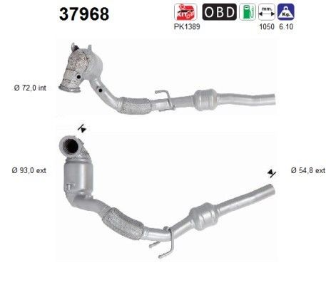 Catalyseur AS 37968 AS 37968 Pot catalyseur SKODA SUPERB 2023