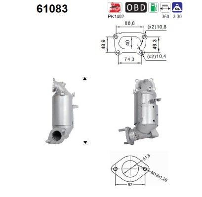 Katalysator AS 61083 AS 61083: Katalysator Kia PROCEED 2018