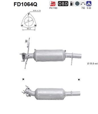 AS Roetfilter (DPF) FD1064Q AS FD1064Q Uitlaatgasfilter Defender Van (L663) prijs