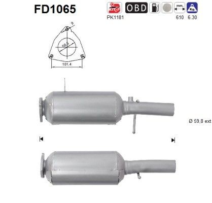 AS Filter pevných častíc FD1065 AS FD1065 Filter pevných častíc Land Rover Freelander 1 originálne cena