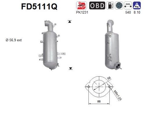 AS Kvēpu filtrs FD5111Q AS FD5111Q Kvēpu filtrs Jeep Cherokee XJ lēti