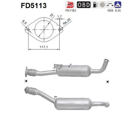 AS Filter pevných častíc FD5113 AS FD5113 Filter pevných častíc Renault Koleos 2 cena