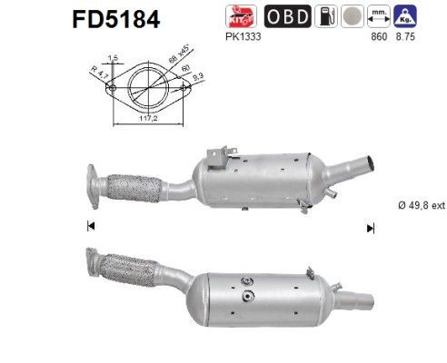 AS Partikelfilter (DPF) FD5184 AS FD5184 Partikelfilter (DPF) DODGE RAM