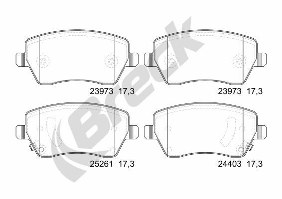 BRECK Plaquettes de frein 24403 00 702 00 Nissan LEAF Plaquettes de frein BRECK 24403 00 702 00