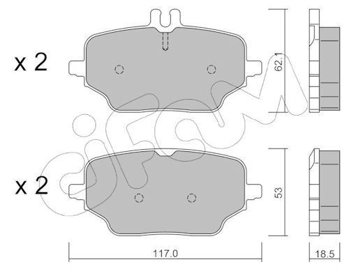CIFAM Brake pad set 822-1273-0 MERCEDES-BENZ R-Class CIFAM brake pads 82212730