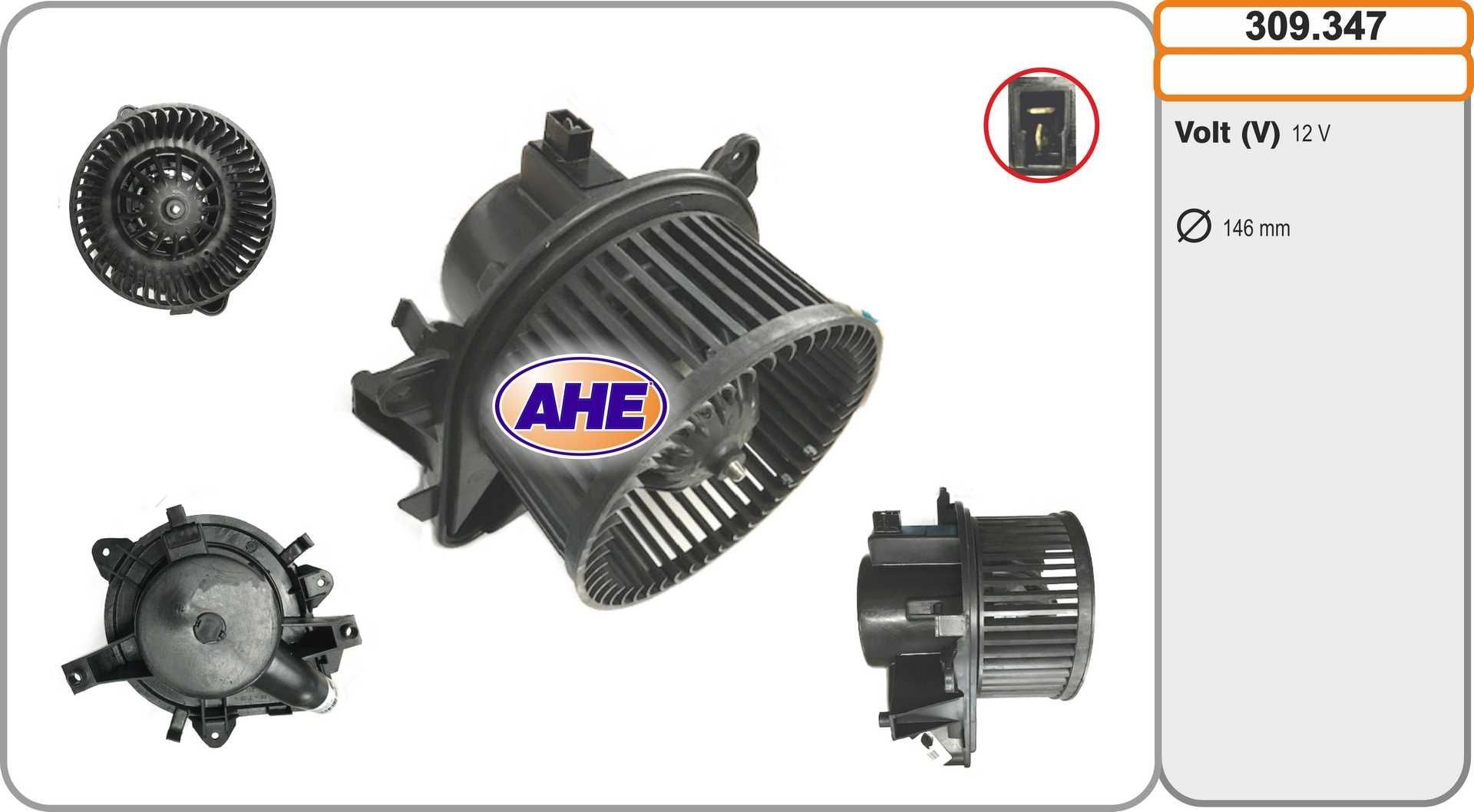 AHE Kupéfläkt 309.347 309.347 AHE kupe fläkt Fiat GRANDE PUNTO