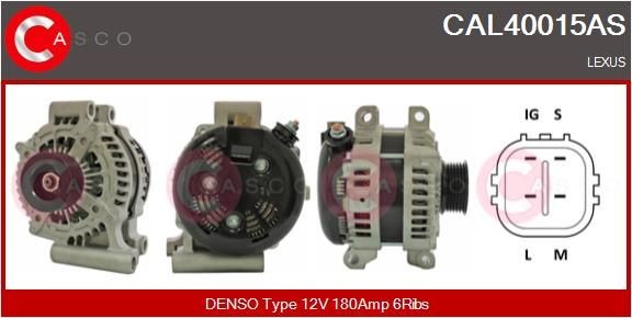 CASCO Dynamo / Alternator CAL40015AS Generator CASCO LEXUS CAL40015AS