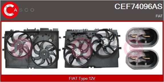 CASCO Kjølevite, radiator CEF74096AS CASCO CEF74096AS Elektromotor, radiator ventilator Fiat Ducato 290 billige