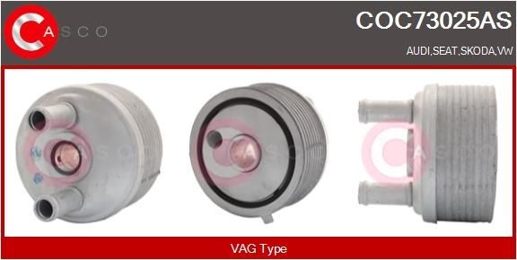 CASCO Oljekjøler, motorolje COC73025AS COC73025AS Oljekjøler SEAT LEON CASCO