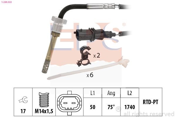 EPS Abgastemperatursensor 1.220.322 Sensor Abgastemperatur EPS Opel ANTARA 1.220.322