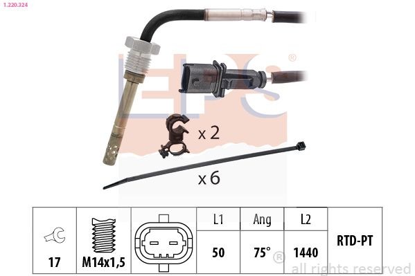 EPS Sensore, Temperatura gas scarico 1.220.324 1.220.324 costo Sensore temperatura gas di scarico OPEL ANTARA EPS