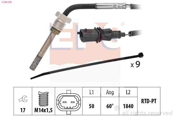 EPS Abgastemperatursensor 1.220.330 Abgastemperatursensor EPS Opel ANTARA 1.220.330