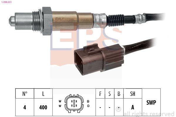 EPS Sonda lambda 1.998.551 EPS 1.998.551 Lambda sensor Chevrolet Captiva Sport prezzo