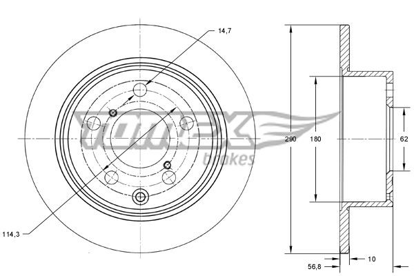 TOMEX brakes Disco freno TX 73-24 TX 73-24 Dischi freno TOMEX brakes TOYOTA YARIS costo