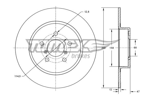 TOMEX brakes Bremseskive TX 73-54 Bremseskive TOMEX brakes Renault LAGUNA TX 73-54