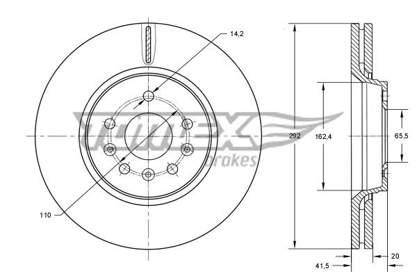 TOMEX brakes Bremseskive TX 73-79 TOMEX brakes TX 73-79 Bremseskive FERRARI 458 Spider 4.5 570 HK 2019